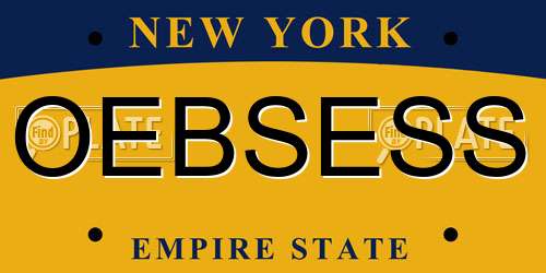 OEBSESS New York License Plate