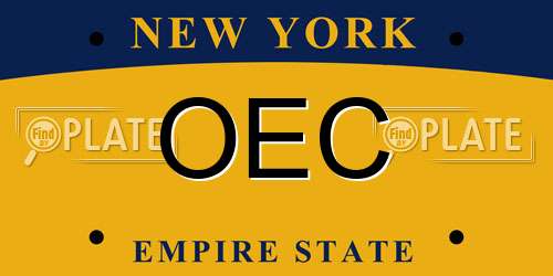 OEC New York License Plate