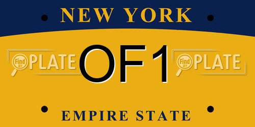OF1 New York License Plate