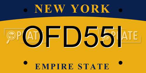 OFD55I New York License Plate
