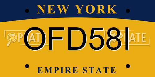 OFD58I New York License Plate