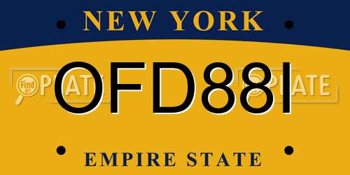 OFD88I New York License Plate