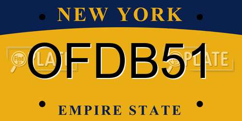 OFDB51 New York License Plate