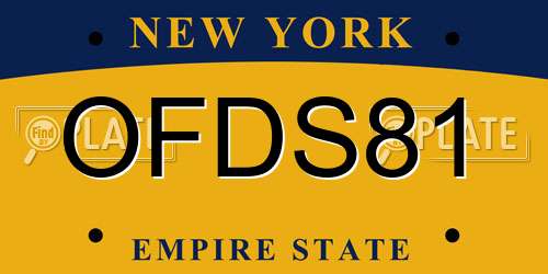 OFDS81 New York License Plate