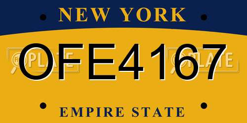 OFE4167 New York License Plate