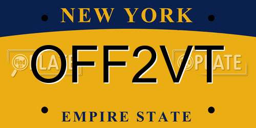 OFF2VT New York License Plate