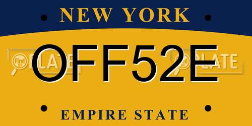 OFF52E New York License Plate