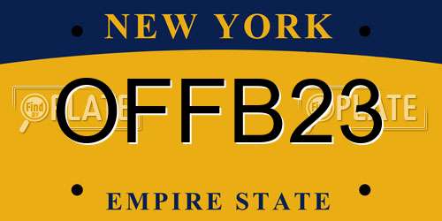 OFFB23 New York License Plate