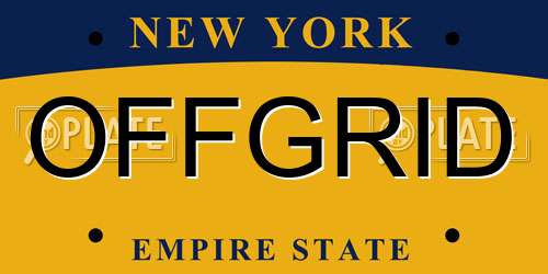 OFFGRID New York License Plate