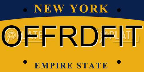 OFFRDFIT New York License Plate