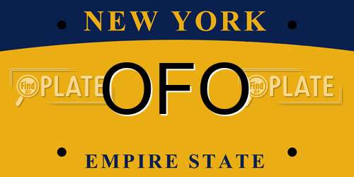 OFO New York License Plate