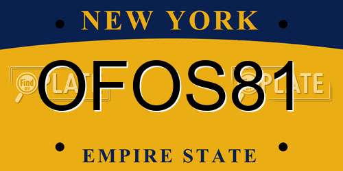 OFOS81 New York License Plate