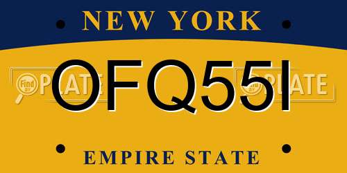 OFQ55I New York License Plate