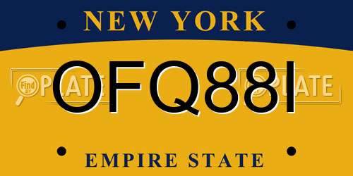 OFQ88I New York License Plate
