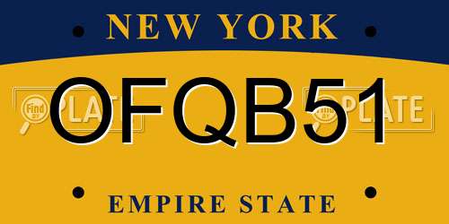 OFQB51 New York License Plate