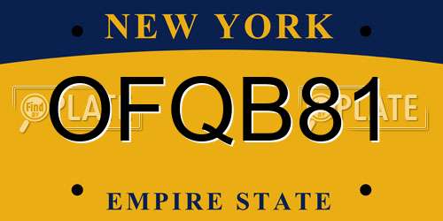 OFQB81 New York License Plate