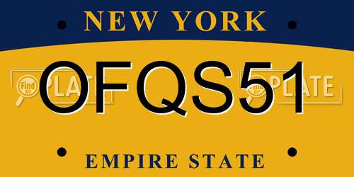 OFQS51 New York License Plate