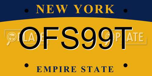 OFS99T New York License Plate