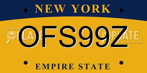 OFS99Z New York License Plate