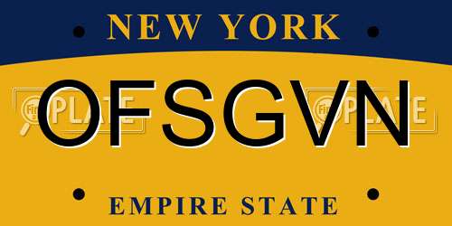 OFSGVN New York License Plate