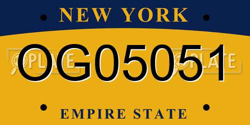 OG05051 New York License Plate