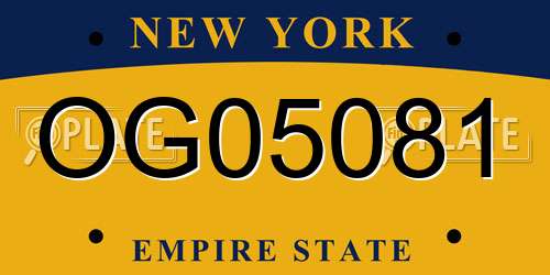 OG05081 New York License Plate