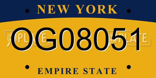 OG08051 New York License Plate