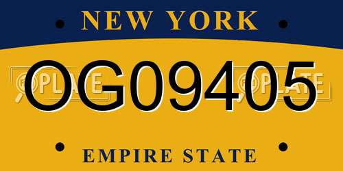 OG09405 New York License Plate