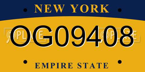 OG09408 New York License Plate