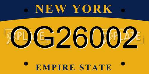 OG26002 New York License Plate