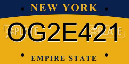 OG2E421 New York License Plate