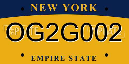 OG2G002 New York License Plate
