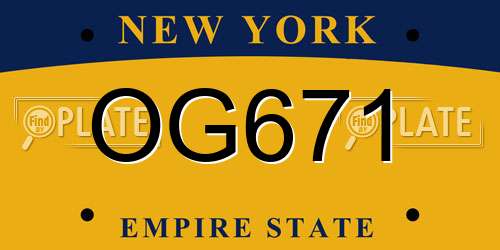OG671 New York License Plate