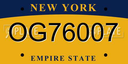 OG76007 New York License Plate
