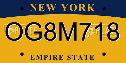 OG8M718 New York License Plate