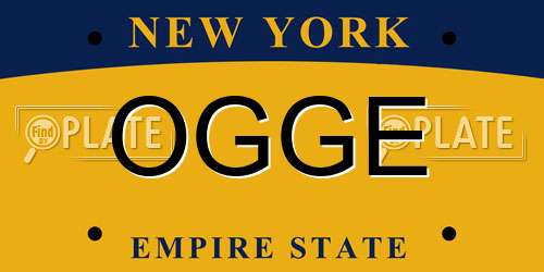 OGGE New York License Plate