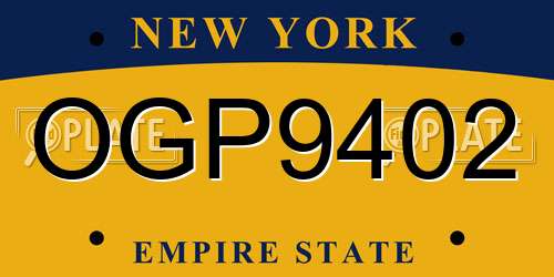 OGP9402 New York License Plate