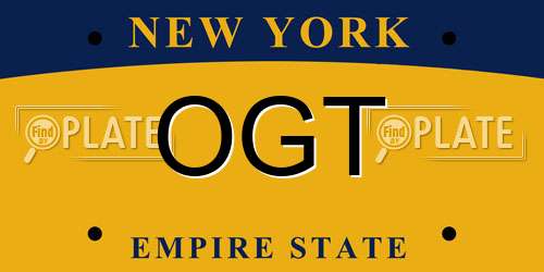 OGT New York License Plate