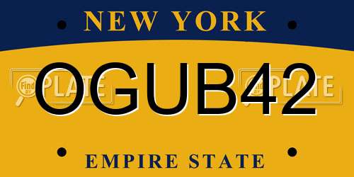 OGUB42 New York License Plate