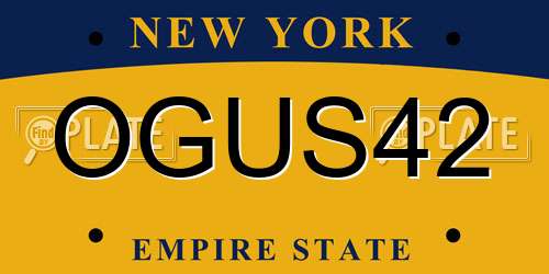 OGUS42 New York License Plate