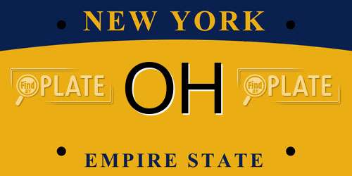 OH New York License Plate