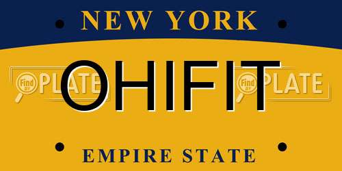 OHIFIT New York License Plate