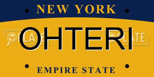 OHTERI New York License Plate