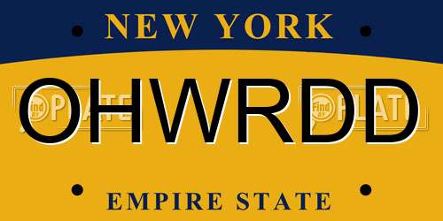 OHWRDD New York License Plate