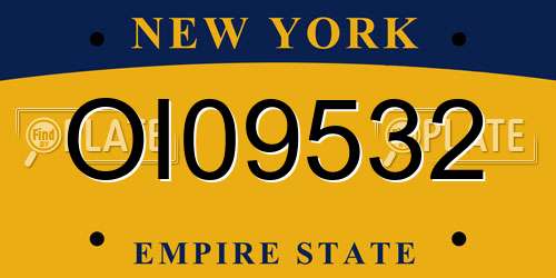 OI09532 New York License Plate