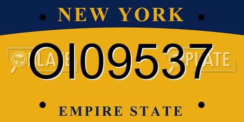 OI09537 New York License Plate
