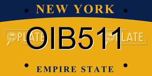OIB511 New York License Plate