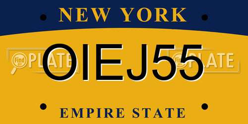 OIEJ55 New York License Plate