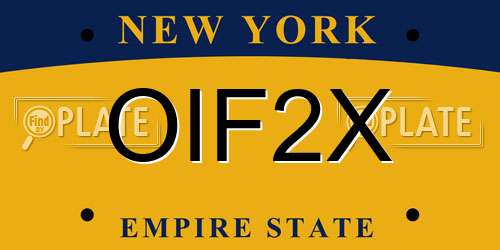 OIF2X New York License Plate