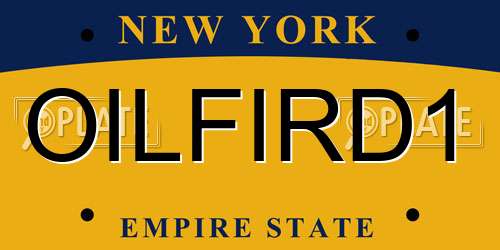 OILFIRD1 New York License Plate